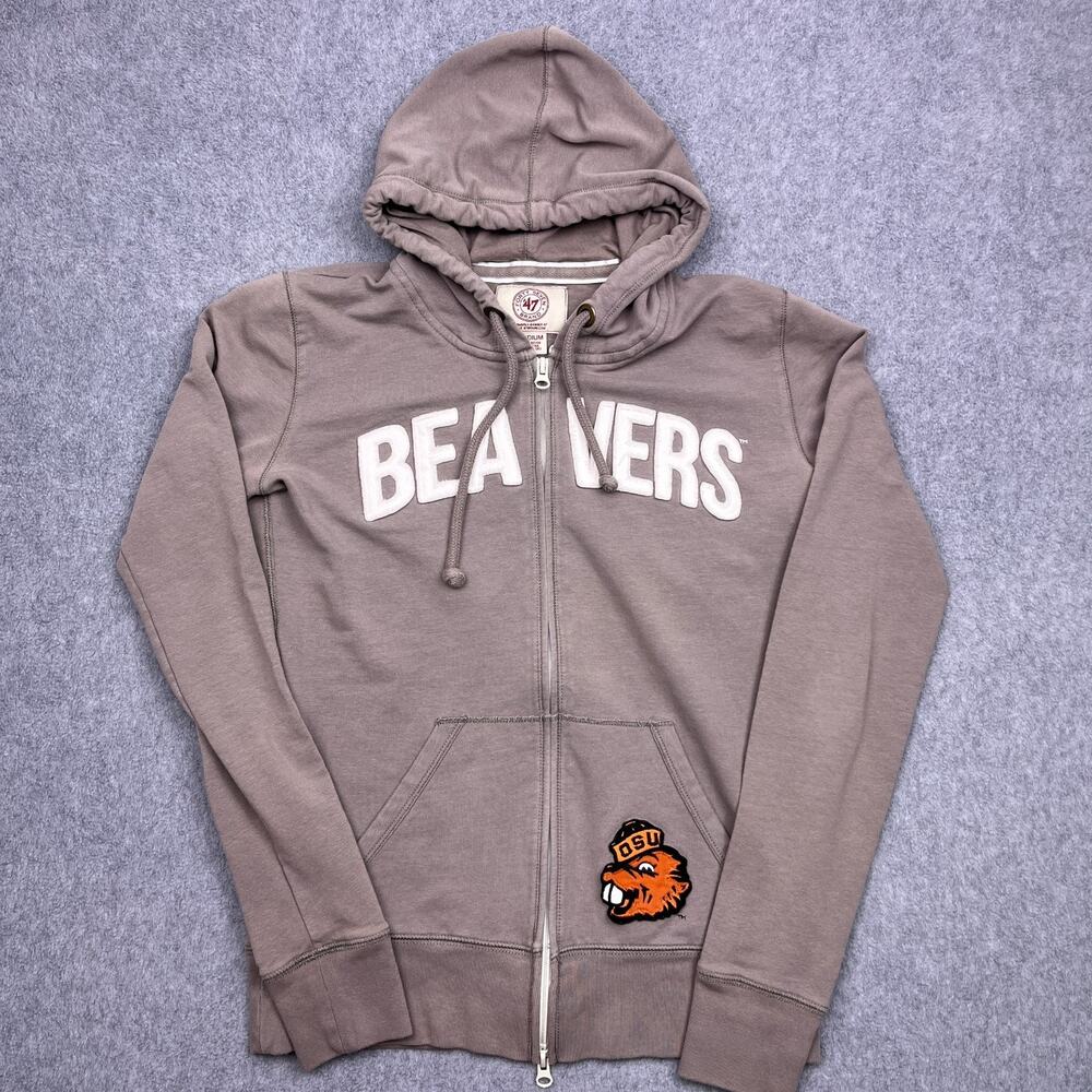 47 brand oregon state beavers hoodie football ncaa full-zip mens medium